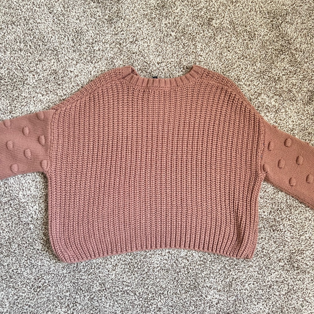 moon & madison Dusty Pink Textured Sweater size M - Picture 5 of 6
